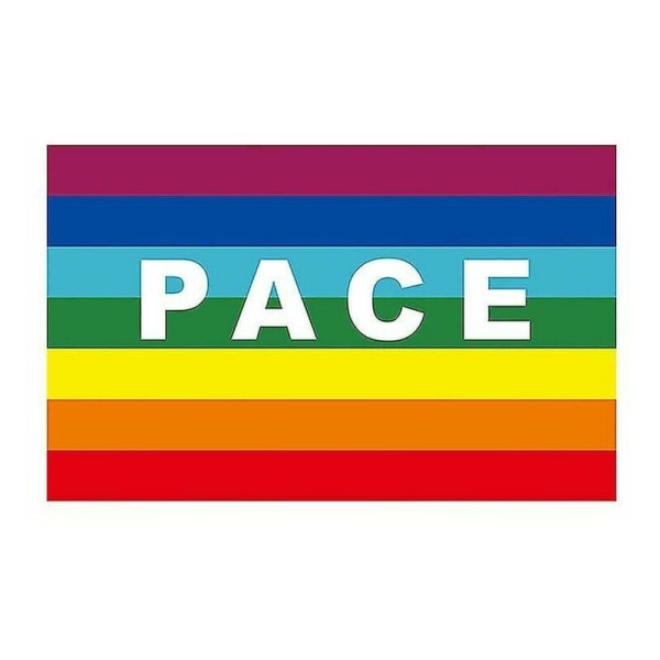 Udendørs Rainbow Peace Flag, vejrbestandig polyester, Rainbow Peace bogstaver F