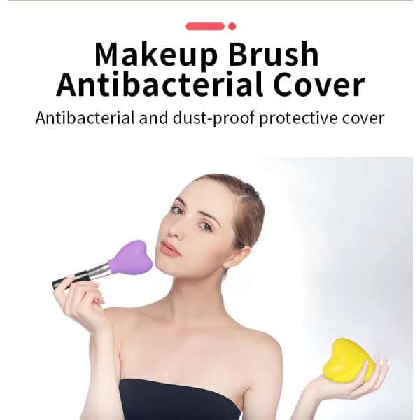 3-delad silikon makeup borstehållare, återanvändbart cover, Makeu