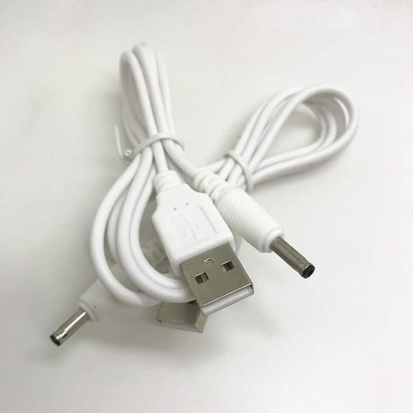 10 stk. strømkabel med USB type A-stik, hvid DC 3,5 mm x 1,35 mm