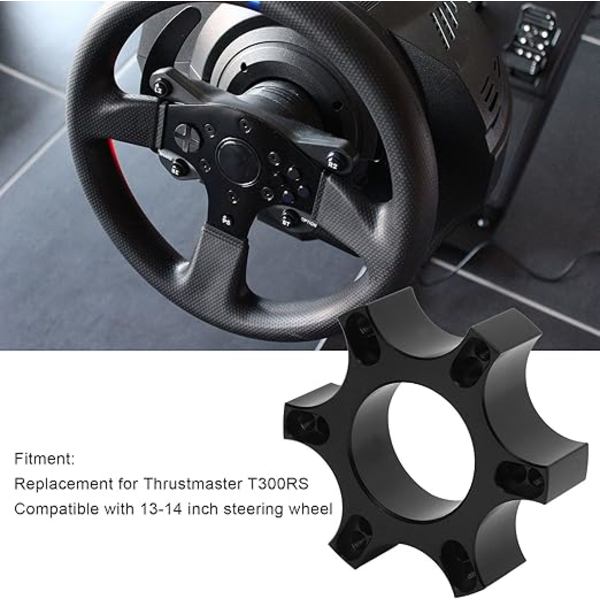Hurtigudløser til rat, adapterplade i aluminiumlegering til rat, 70 mm afstandsholder til Thrustmaster T300RS med 13-14 tommer rat