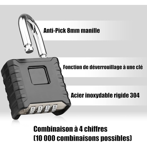 Digitaalinen koodilukko, 53*26*49mm ulkotiloihin, vedenpitävä, tukeva ja varkaudenesto, 8mm yhdistelmäsalapa, ulko-oven lukko, puutarhoihin, pihoille,