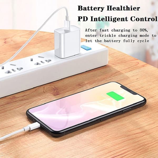 Hurtiglader 20W USB C-laderadapterplugg med Type C til Lightning-kabel