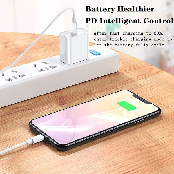 Snabbladdare 20W USB C Laddare Adapter Plug med Typ C till Lightning Kabel