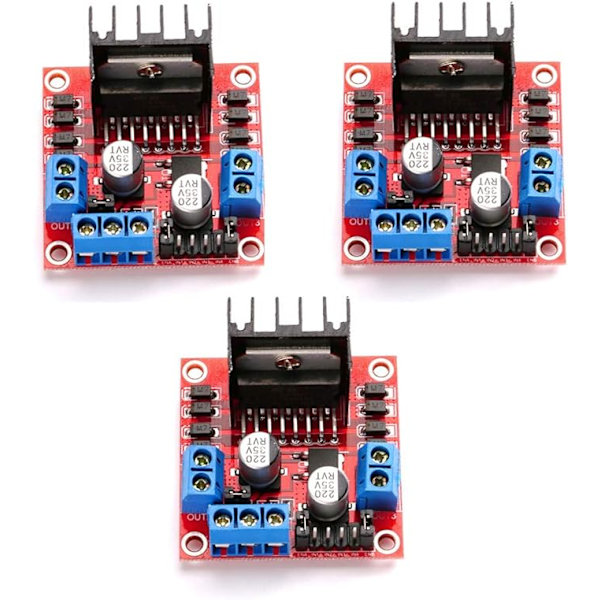 3-pack L298N motorstyrningsmodul Dual H-Bridge DC-motordrivkontroll Ste