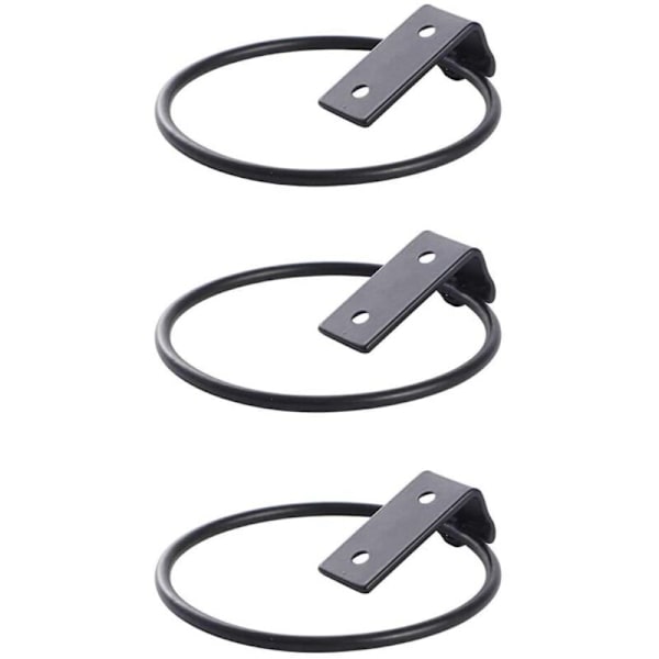 Set med 3 väggfästen i metall för blomkrukor, blomkrukehållare, blomkrukebricka, stativ för inomhus- och utomhusbruk (17,5 × 15 × 6,2 cm)