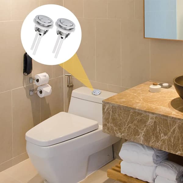 38MM Toilet Flush Push Button,Universal Double Round Head Toilet Flush Butt