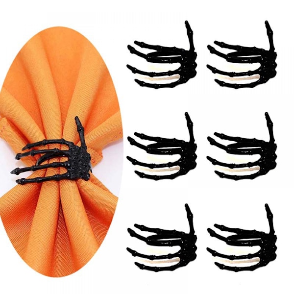 Vinservettring Spöke Hand Halloween Bordsartiklar Svart Legering Spänne-12 stycken