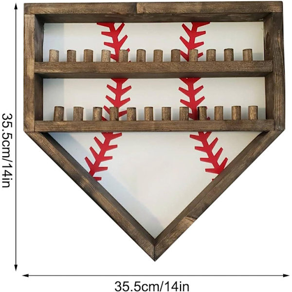 Træ Rustik Baseball Display Stativ, Baseball Og Mesterskabsring Opbevaring