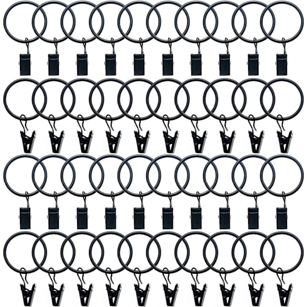 40 stk. Metalgardinringe med clips Gardinklips 32mm indvendig diameter B