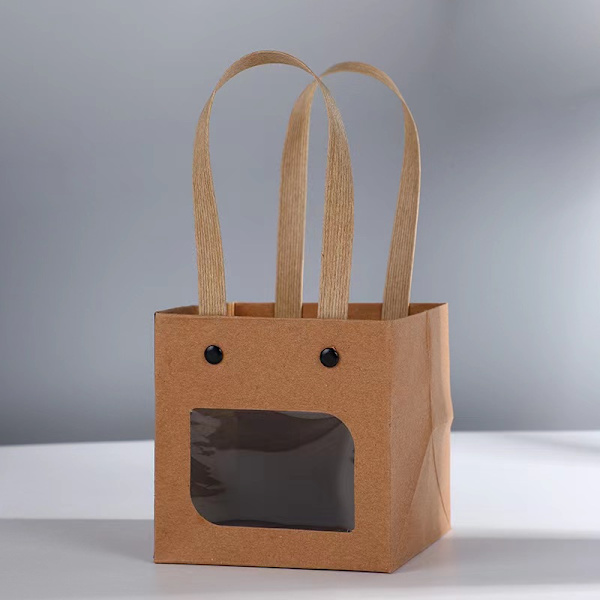 Pakker med firkantede papirsgaveposer med håndtag, små indkøbsposer til babyshower, bryllup, fødselsdag, blomsterbutiksemballage, 10x10cm