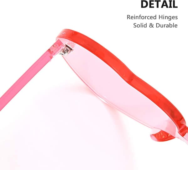 Oversized Rimless Solbriller All-in-One Hjertebriller Farvede Solbriller
