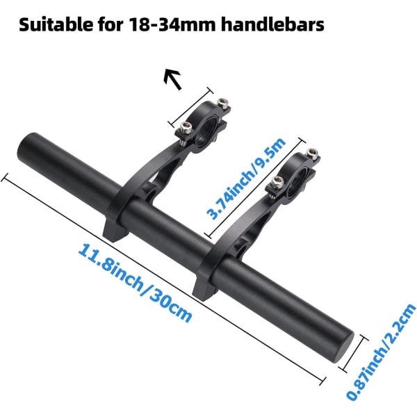 Sykkelstyreforlenger 25cm Sykkelstyreforlenger, Sykkelstyrefeste