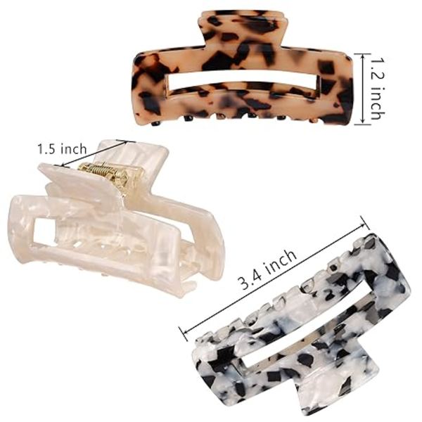 4 st hårklämmor, akryl hårbananer, celluloid fransk fjärilsskal grepp stift klämma -Leopard 3,4*1,2 tum 4 färger