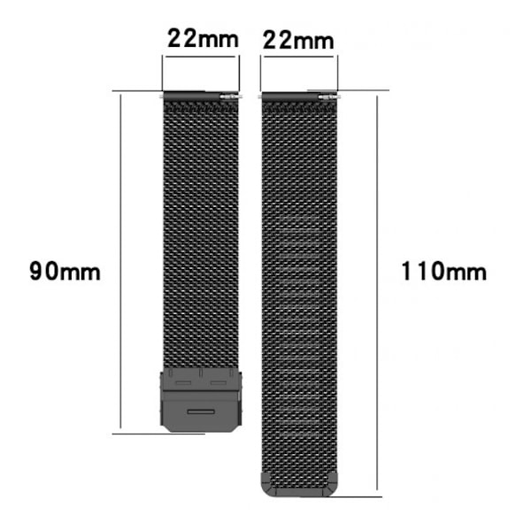 22mm klokkestropp for smartklokke, universell smartklokke i metallstålnett med hurtigutløsning, erstatningsstropper for menn og kvinner (rose gull, 22mm)