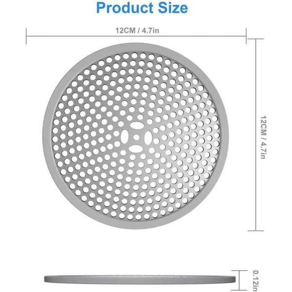 Bruseafløbsfilter, bruserist i rustfrit stål, grå, 12*12cm