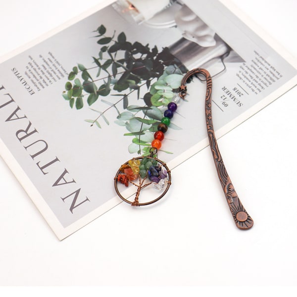 Metal Bookmark Chakra Healing Crystals Tree of Life Bokmärken för