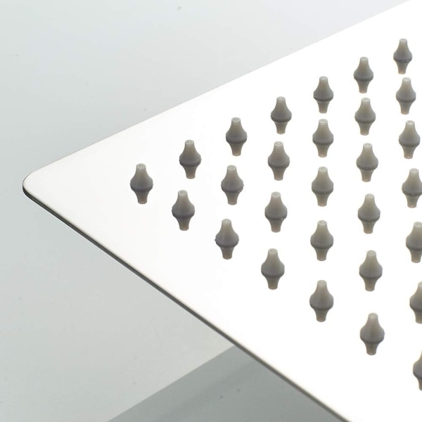Dusjhode i rustfritt stål - Vannbesparende dusj, firkantet dusjhode Universal Rain Shower Head Thread, 360° roterbar, 30° tilt