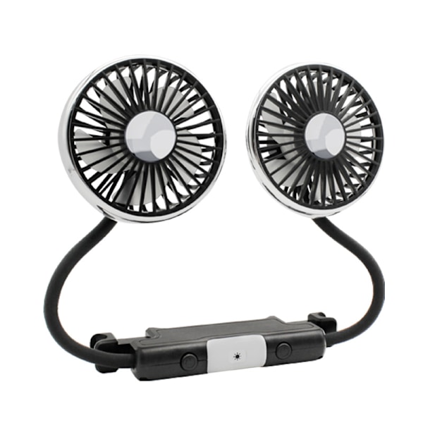 Dobbelthodet USB-bilvifte for baksetet 360 graders roterende med USB-LED