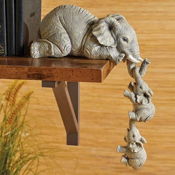 Elefantstatue, Elefant Samleobjekt Skulptur Sæt af 3 Resin El