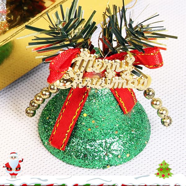 Julepynt - Festlige plastbjeller, sett med 6: 6 stk glitrende juledekorasjoner, 5 cm diameter