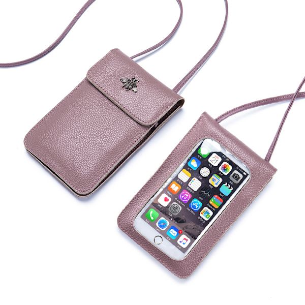 Kvindernes Touch Screen Tegnebog Lille Crossbody Mobiltelefon Taske med Skulderstrop