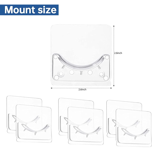 6 stk. selvklæbende gardinstangsholder, badeforhængsstangsholder, vægmonteret håndklædeskabstangsholder, stangkroge til brusebadsstang, stangbeslag til hjemmet og badeværelset