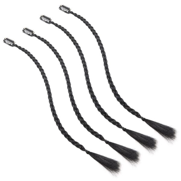 4 stk. Extensions Fletter Gardin Front for i Flettet Side Baby Flette Lang Klips Kvinne Bang Hår Syntetisk