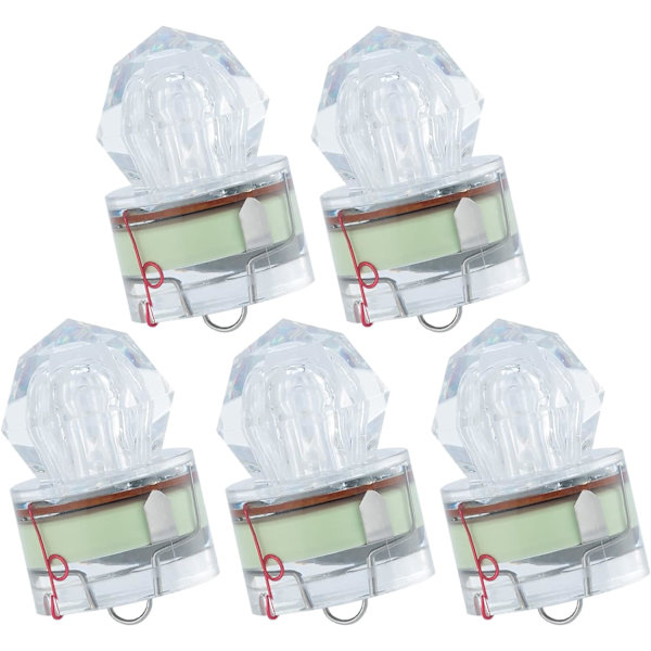 5-pack LED djuphavsfiske lampor diamant fiske lampor vattenaktivera