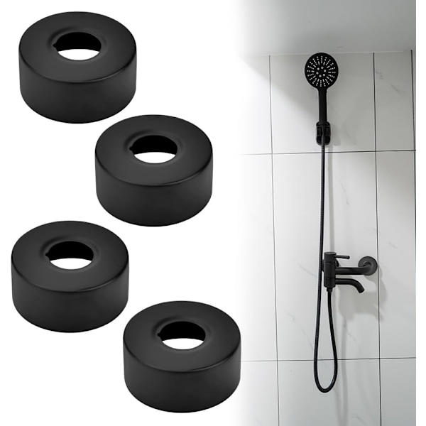 Paketet Rostfritt Stål Rörskydd, Svart Trådad Escutcheon Värme Rörskydd Dusch Escutcheon Kran Escutcheon för Badrum, Dusch, Kran, Radiator