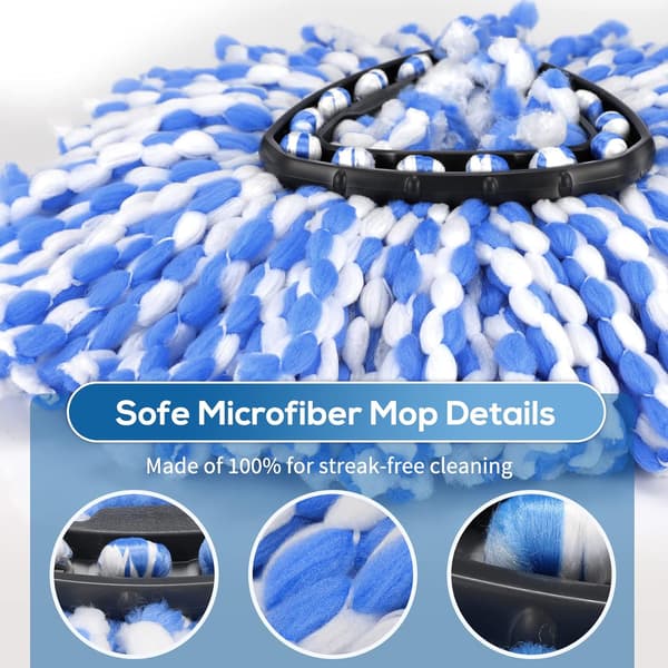 4 stk. moppebasedele kompatibel med EasyWring Spin Mop 1-tanksystem
