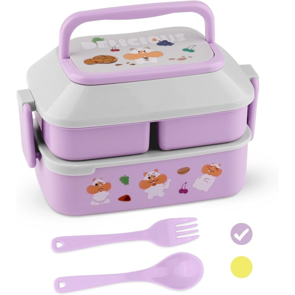 Bento-lounasrasia lapsille, 3 osaston lasten bento-lounasrasia, BPA-vapaa bento