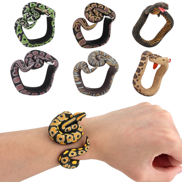 7 stykker leketøy slange armbånd PVC simulering slange håndledd band falsk