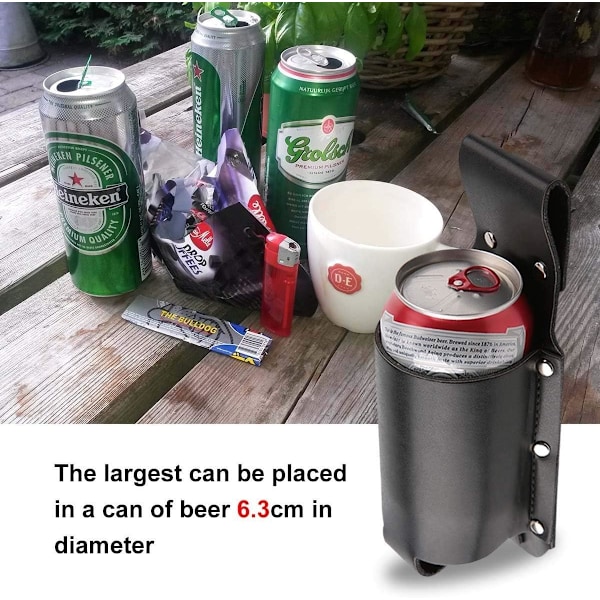 2-pack Ölholster Universal PU-Läder Ölburkshållare, för Standard Ölburkar och Flaskor (Svart)