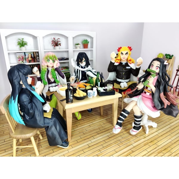 Obanai Figur Anime Djæveldræber Spiser Risboller Siddende Positur D