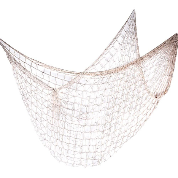 2 * 1m Medelhavs Dekorativt Fiske Nät Hängande Vägg Dekor Nautisk Strand Tema Fisk Nät Deko Beige för Hem Vardagsrum Bar