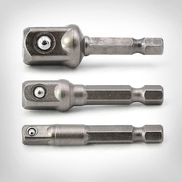3-delt adapter for sekskantmutter, skrutrekkeradapter, stikkontakt, mutterkontakt