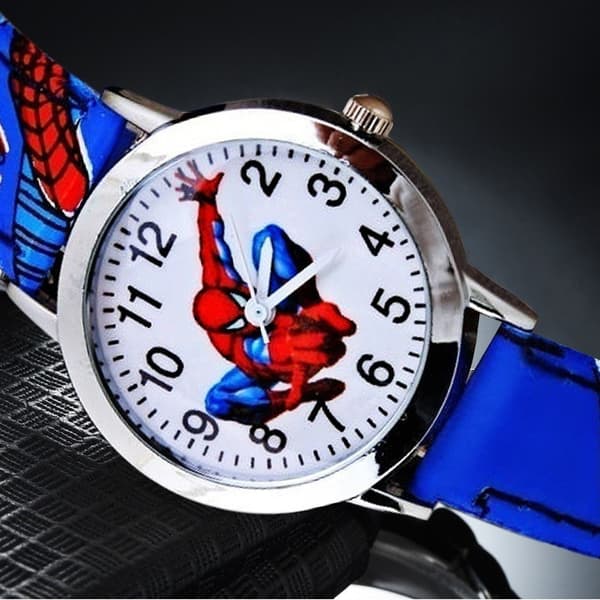 Spiderman Quartz Klocka Student Pojkar Flickor Casual Klocka Present Blå
