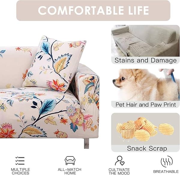 Stretchiga sofföverdrag Tryckta sofföverdrag Loveseat-överdrag för 2-sits soffor C