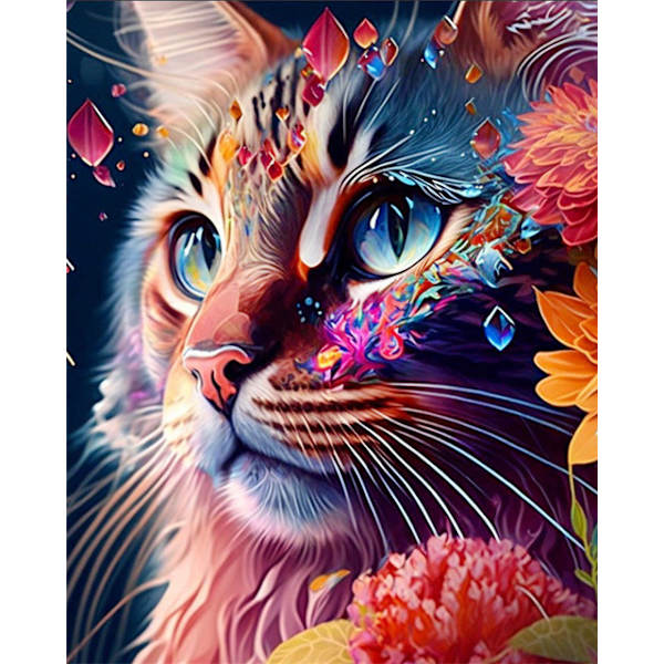 Timanttimaalaussetti aikuisille, kissa DIY, timanttitaide setti lapsille