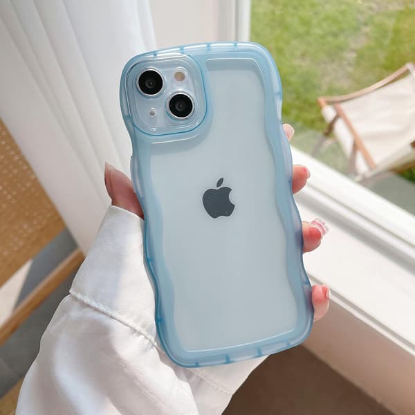 Egnet for iPhone 12 telefondeksel, krøllete bølgerammeform Solid C