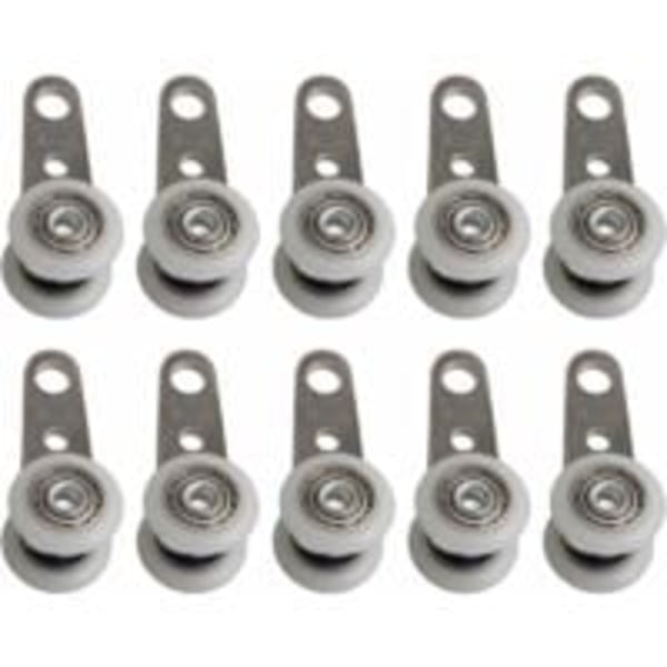 10 rullan sarja patio-oviin tai liukuoviin - metallia ja muovia - 4,5 x 1,9 cm