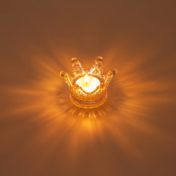 6PCS Crown Deocr Table Centerpiece Tealight Holder Clear Bulk for