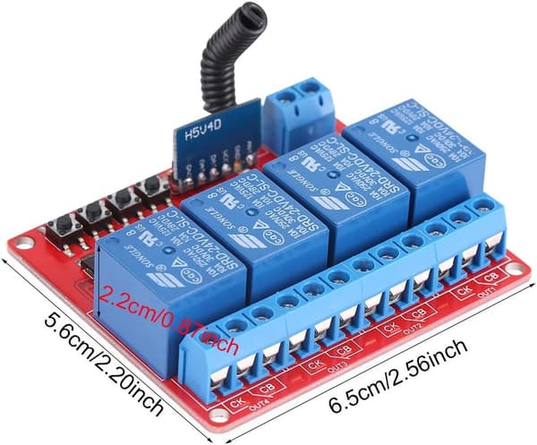 4-kanals trådløs fjernkontrollbrytermodul Smart Learning Relay-modul