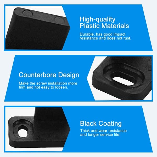 6 stk. plastskyvedørsguide 45*20*24mm gulvskydørsguide multifunksjonell gulvguide