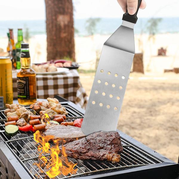 Sæt med 5 køkkenskeer i rustfrit stål til grillning og skrabning af pandekager