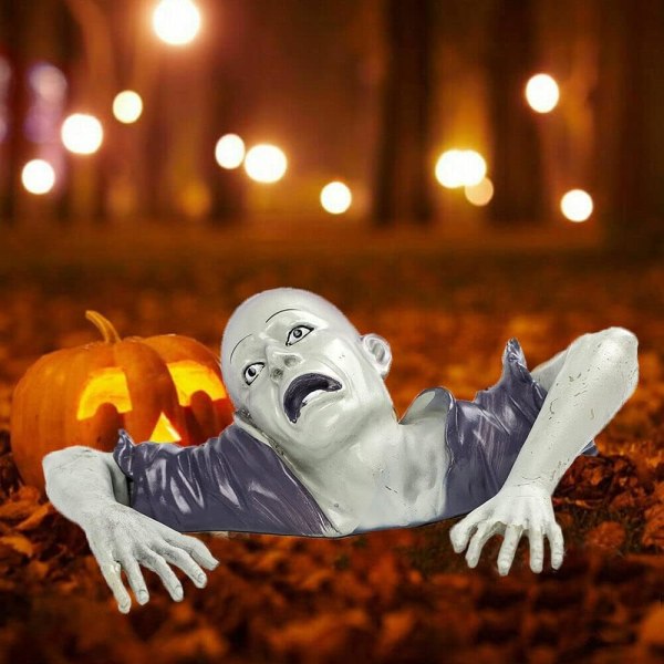 Halloween Garden Crawling Zombie Horror Props Outdoor Statue Grav