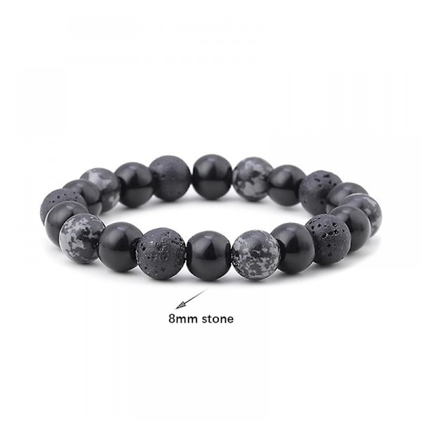 Armbånd - Fint smykkeStilig Obsidian Armbånd - Dobbel sløyfedesign