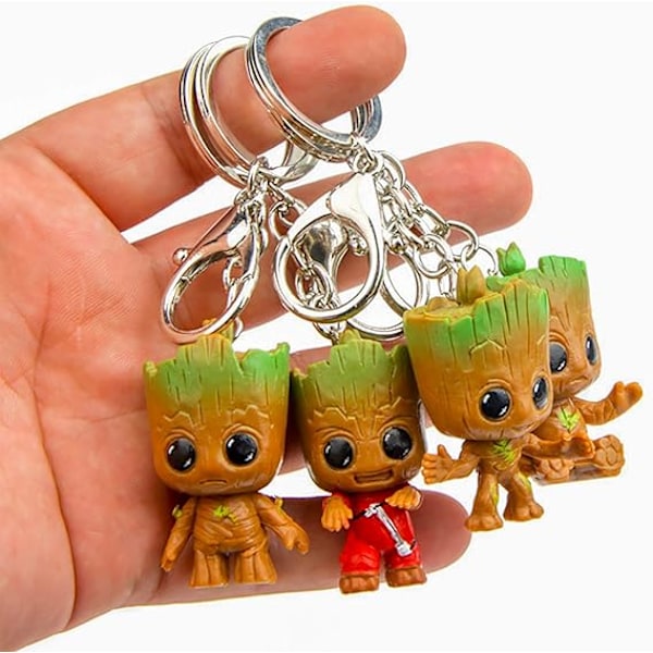 Mini Baby Groot nøglering - Merchandise figur, klassisk filmtilbehør, gave til I AM Groot-fans, voksne og børn