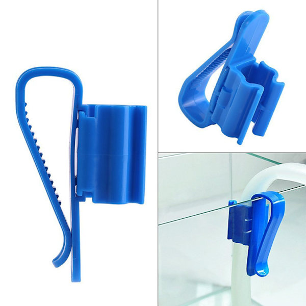 2 stk Plast Rør Festklips Vannrør Rørklemme Justerbar Rørholder Multifunksjonell Monteringsklemme for Vannbeholder Vannbøtte, 8,5X2,5X5,1cm, Blå