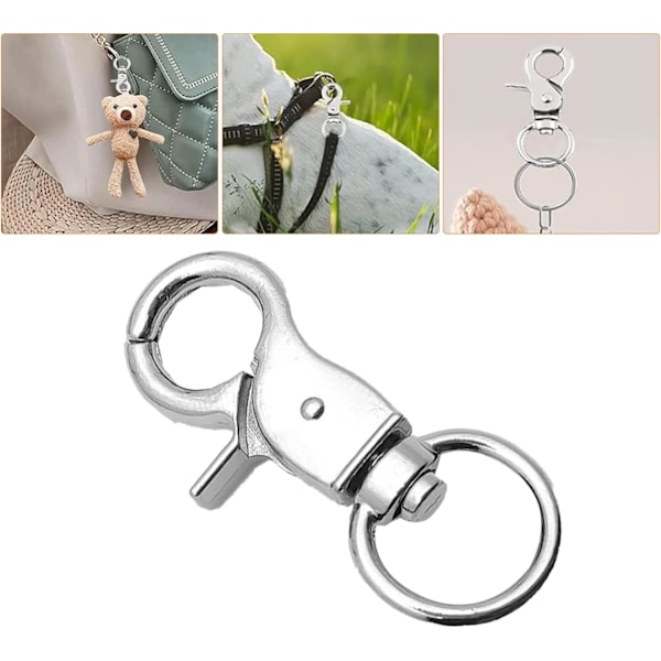 5 stk Nøkkelring Karabiner, Multifunksjonell Svingbar Karabiner, Sinklegering Mini Svingbare Karabiner Hundekjede Nøkkelring Krok, for Nøkkelringer, Hundebånd